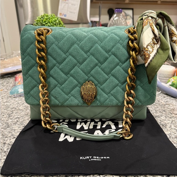 Kurt Geiger “Kurt” Quilted Green Shoulder Bag - Picture 7 of 7